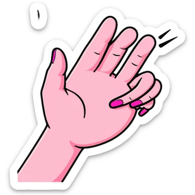 Pink middle finger flipping someone off sticker