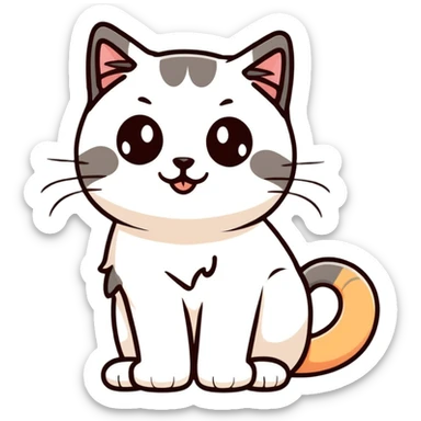 bicolor ragdoll cat face sticker