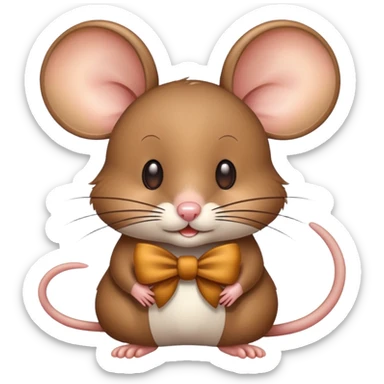 Mouse with a bow sticker