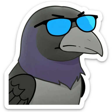 Raven with sunglasses sticker