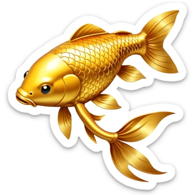 gold made koi fish sticker