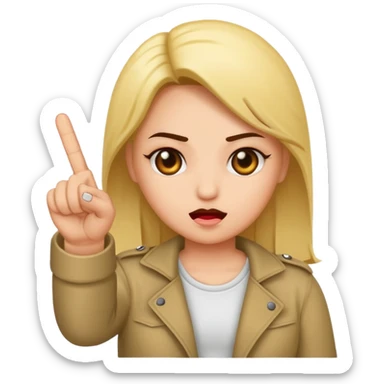 A baddie showing middle finger  sticker