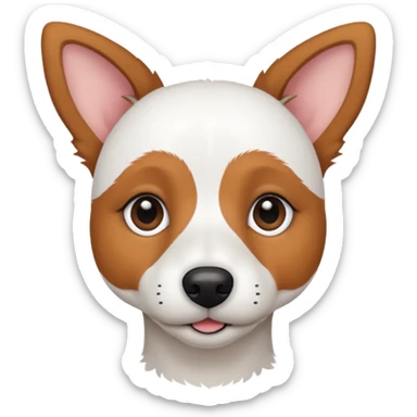 a fully white jack russell the size of a kelpie with light brown ears and a light brown patch on one eye sticker