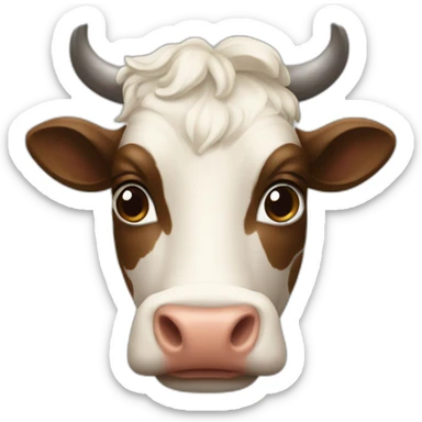 Caca qui court avec une tête de vache sticker