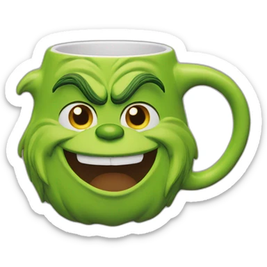 Grinch face shaped mug sticker