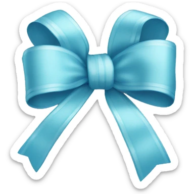 baby blue bow made with ribbon  sticker