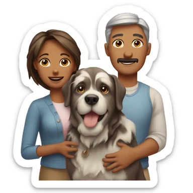 Mother father 2 daughter 2 dogs sticker