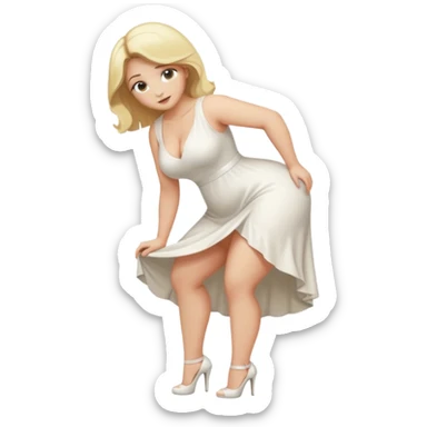 curvy blonde woman full body bending over, SFW sticker