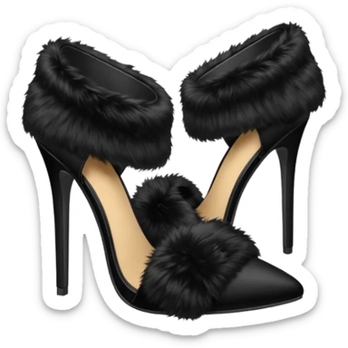 Heels with fur sticker