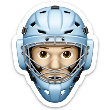 Goalkeeper mask of ice hockey without a helmet sticker