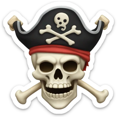 A skeleton pirate with text "GG" sticker