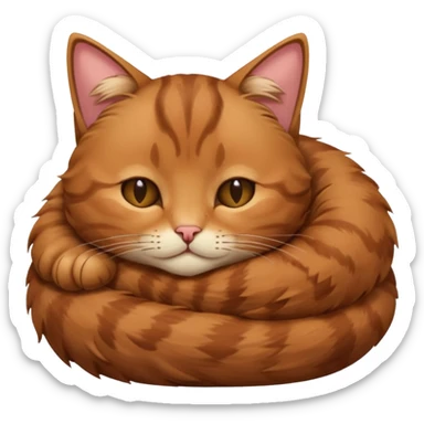 brown cat taking a nap sticker
