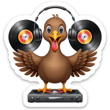 Turkey Screaming And Dancing And Spinning Records sticker
