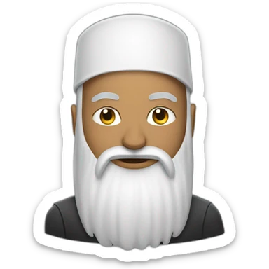 a Muslim with a white long beard boxing elon musk sticker