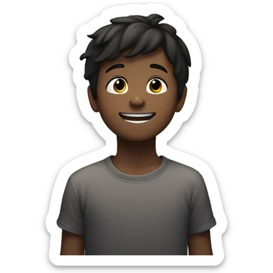 smiling boy under night sky sticker