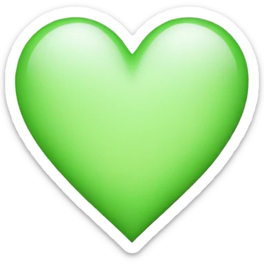Small light green heart sticker