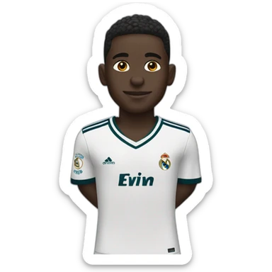 vinicius junior with white real madrid jersey sticker