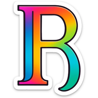 Colorful Gradient Alphabetical Letter “B” sticker