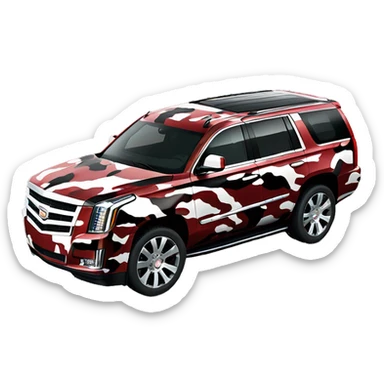  camouflage style red white and black, Cadillac Escalade sticker