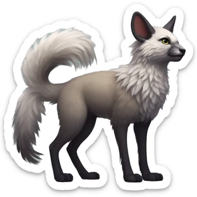 Modern Realistic Rare Fantasy Fluffy Vernid-Trico-species by LiLaiRa, full body sticker