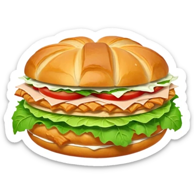 Croissant chicken and Cesar salad sandwich emoji. One layer of chicken and one layer of Cesar lettuce that’s it  sticker