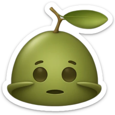 olive with an olive hat sticker