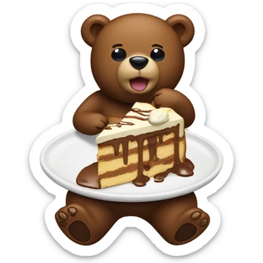 Bears eats tiramisu  sticker