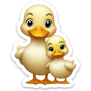Baby ducks with mama duck sticker