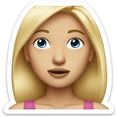 blonde girl rolling her eyes sticker