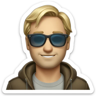 Fashionista Linus Torvald with sunglasses sticker