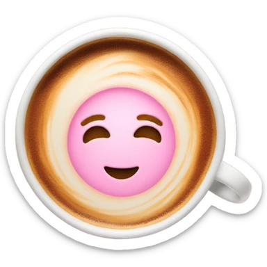 Pink latte art coffee  sticker