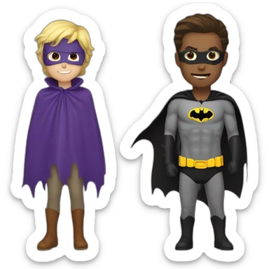 Robin and bat man sticker