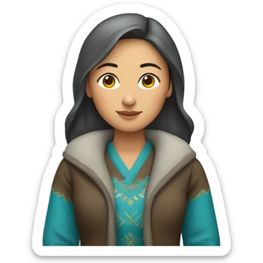 kazakh woman from head to waist sticker