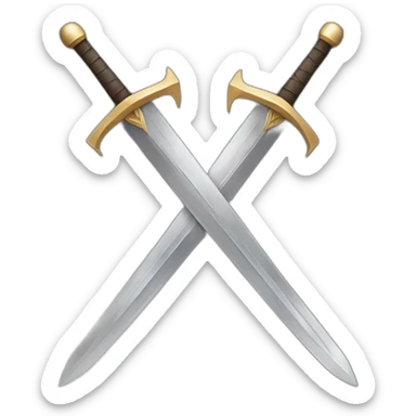 "Design detailed swords crossed in battle, on a historic battlefield." sticker