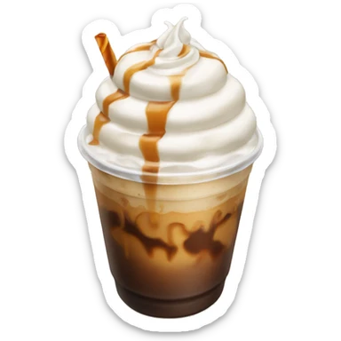 Iced coffee with caramel and whipped cream  sticker