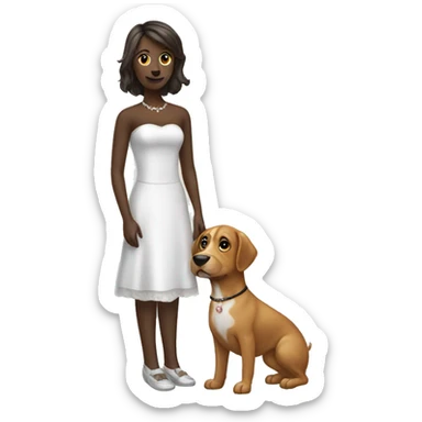 a Dog marrying a girl sticker