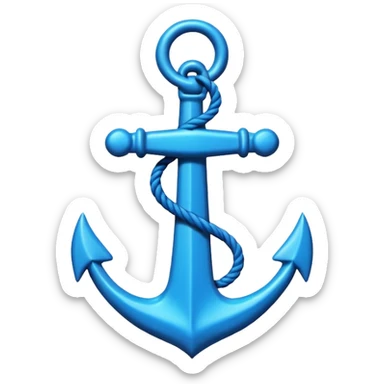 A neon anchor line drawing sticker