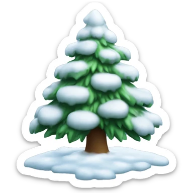 snowy christmas tree sticker