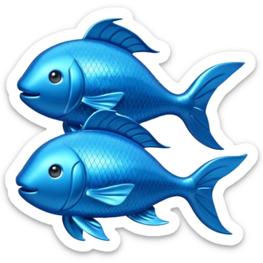 The zodiac symbol Pisces 00d9ff color 3d  sticker