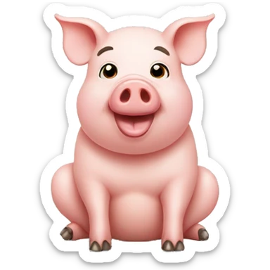 Pig with a sign of the sun  sticker