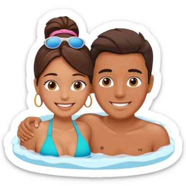 couple in love in a jacuzzi sticker