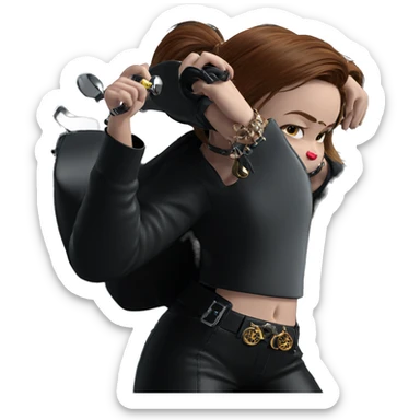 girl with motorcycle jewelry sticker