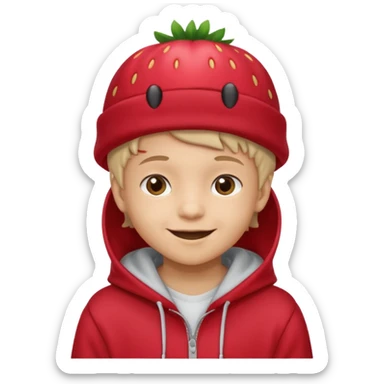 Kids in Fruit Clothes 
A kid wearing hoodies and strawberry hat




































 sticker