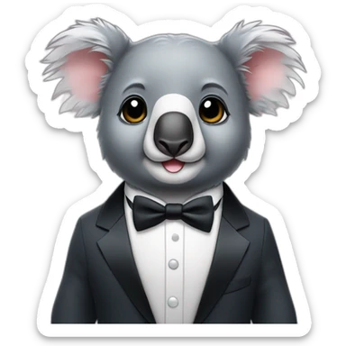 cute small koala wearing tuxedo sticker