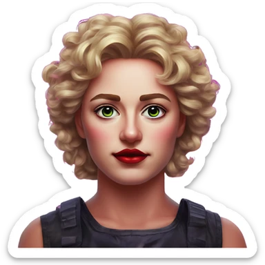 Synthwave snorre in Soviet pixel style, oil paint, epic eyes, intricate lips, exquisite pose, beautiful, desirable, logical, Midsommar  sticker