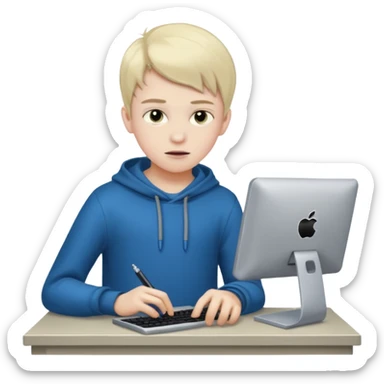 An 12 year old boy hacking a computer sticker