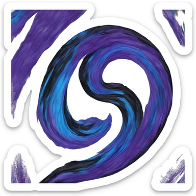 purple, blue, black swirl sticker