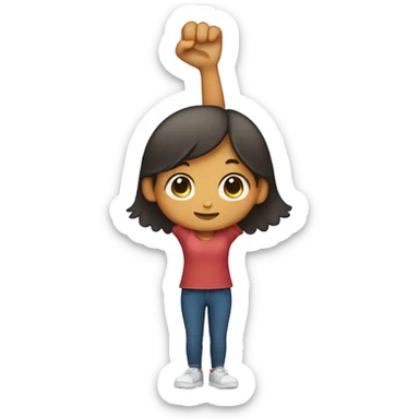 girl holding up L shape with her hand  sticker