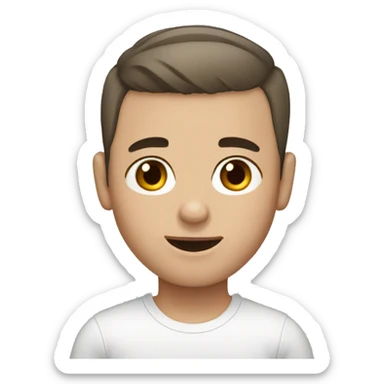 brunette shaved hair boy  sticker