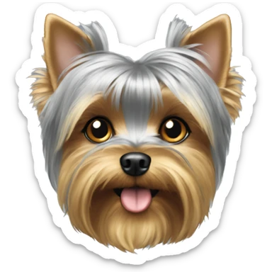 Silver and gold Yorkie  sticker